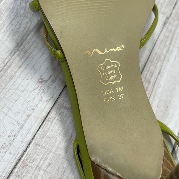 NINA leather sandals, kitten heel 2.5", sling back, size 7M - Picture 4 of 4